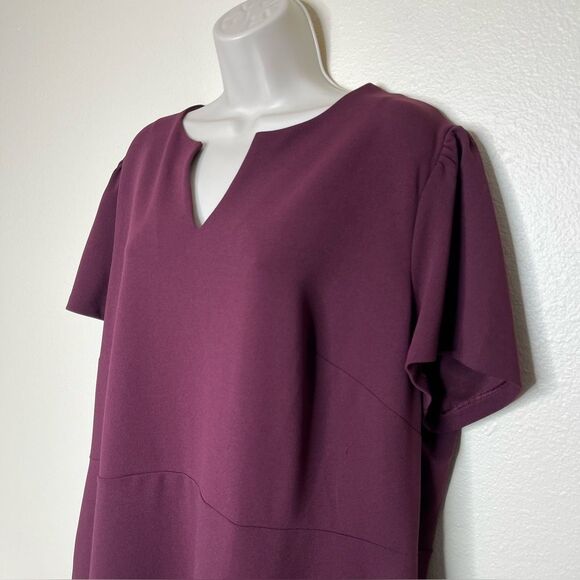 New The Limited Wine Tasting Split Neck Short Sleeve Sheath Dress Women Size 20W - Picture 6 of 13